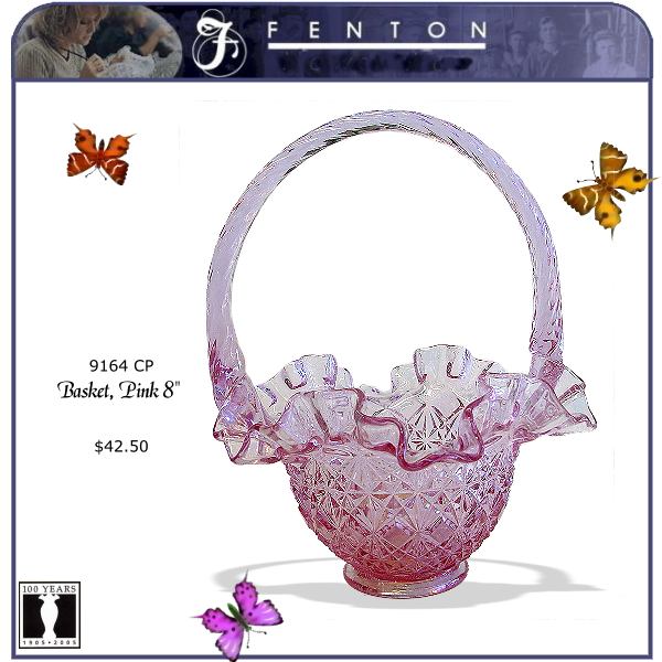 9164 CP Fenton Pink Basket