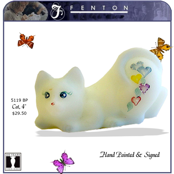 5119 BP Fenton Painted Cat