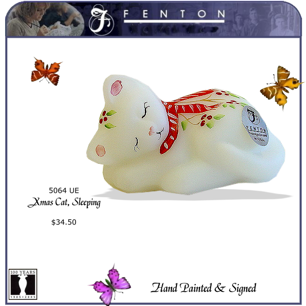 5064 Fenton Sleeping Cat, Christmas