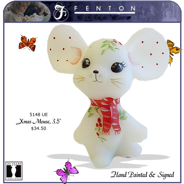5148 UE Fenton Christmas Mouse