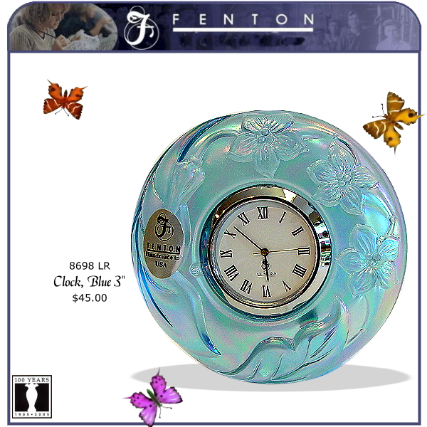 8698 LR Fenton Blue Clock