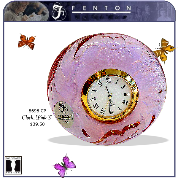 8698 CP Fenton Pink Clock