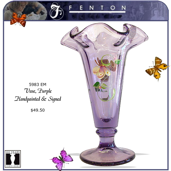 5983 EM Fenton Purple Vase