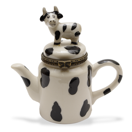 Mini Hinged Porcelain Box - Moo Cow