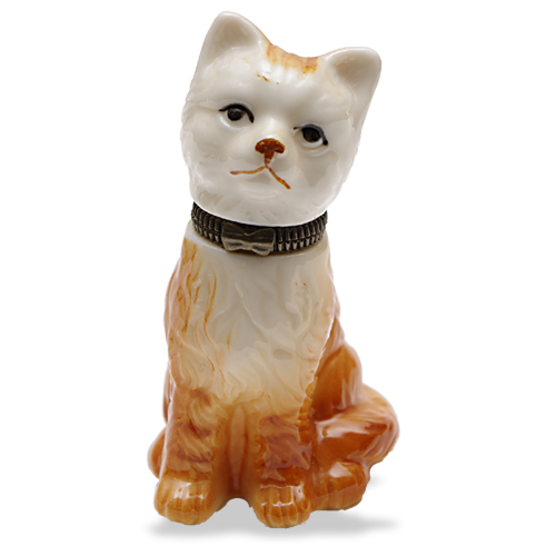 Mini Hinged Porcelain Box - Sitting Kitty