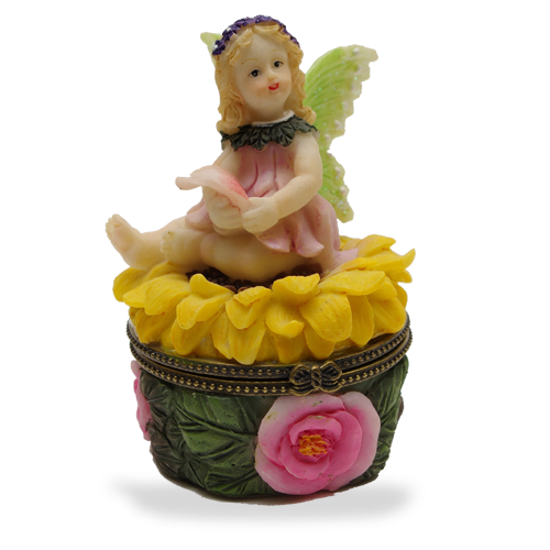 Mini Hinged Porcelain Box - Angel