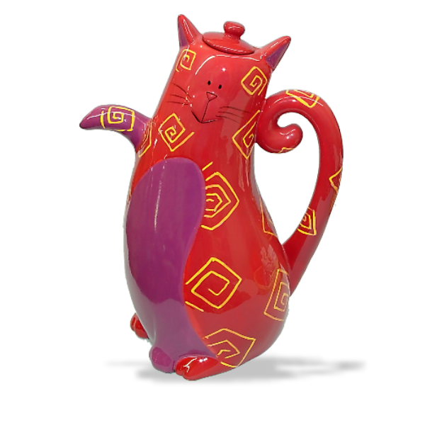 Ceramic, Cat figure, Teapot,  4 Cup