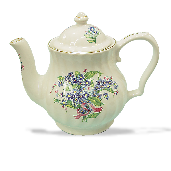 Ceramic, For-Get-Me-Knot, Teapot,  6 Cup