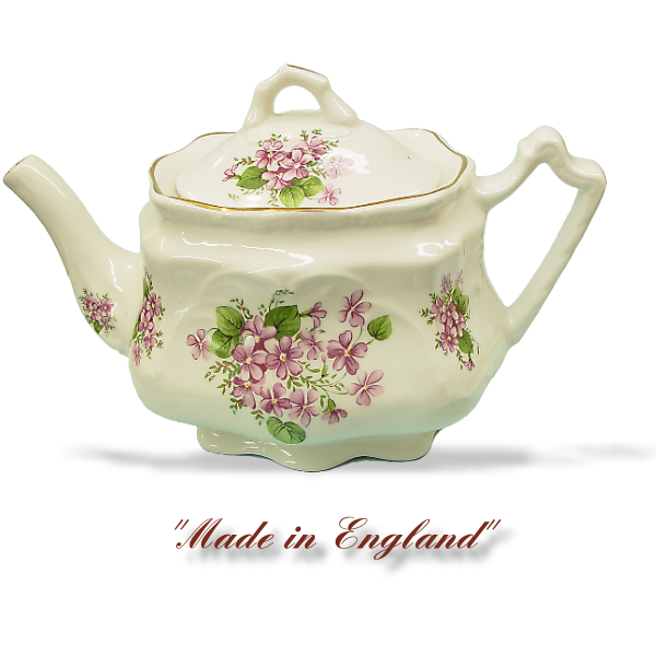Bone China, Violet Teapot, 6 Cup